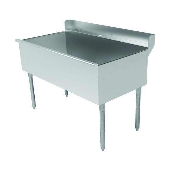 Free Standing Scullery Sink with Rear Deck 36"W x 24"D front-to-back x 14" deep sink compartment